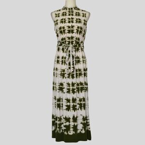 LONDON TIMES Women's Tie Dye Print Maxi Dress Green Size 12